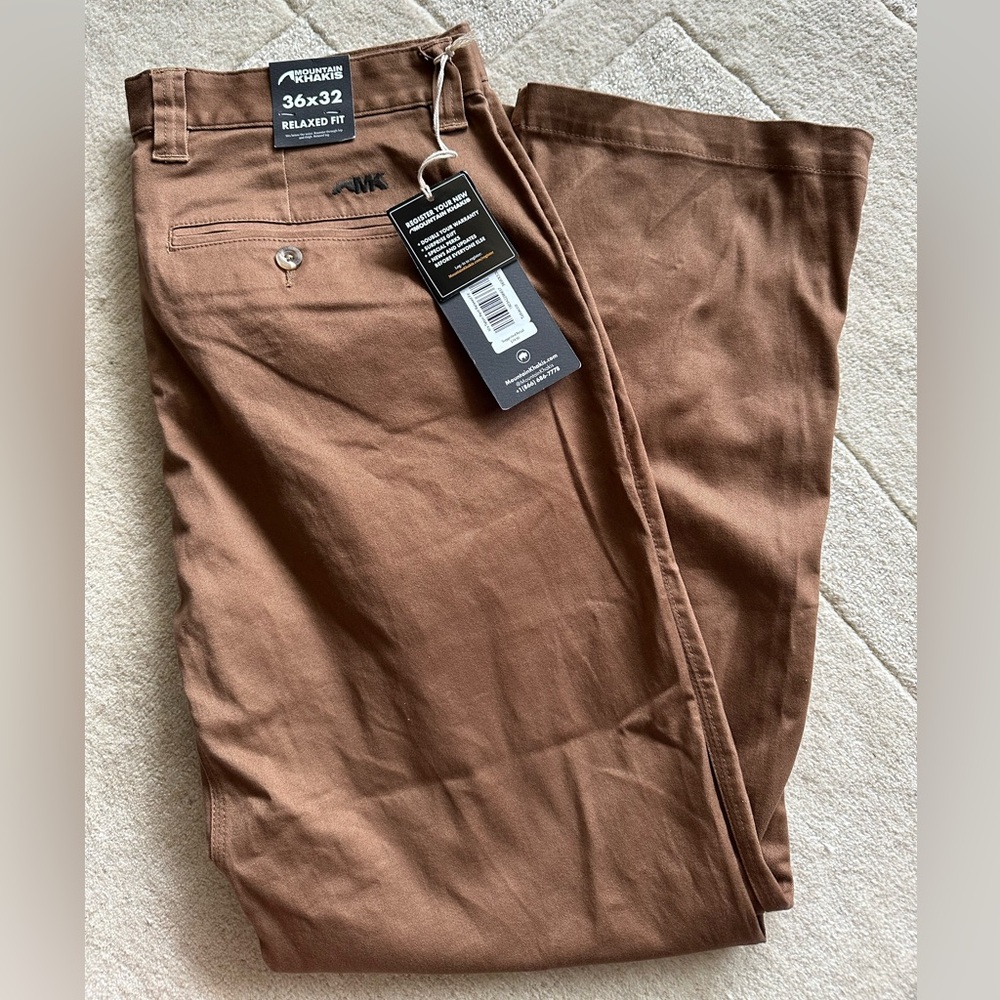 36x32 Mountain Khakis Teton Pants Relaxed fit Tobacco